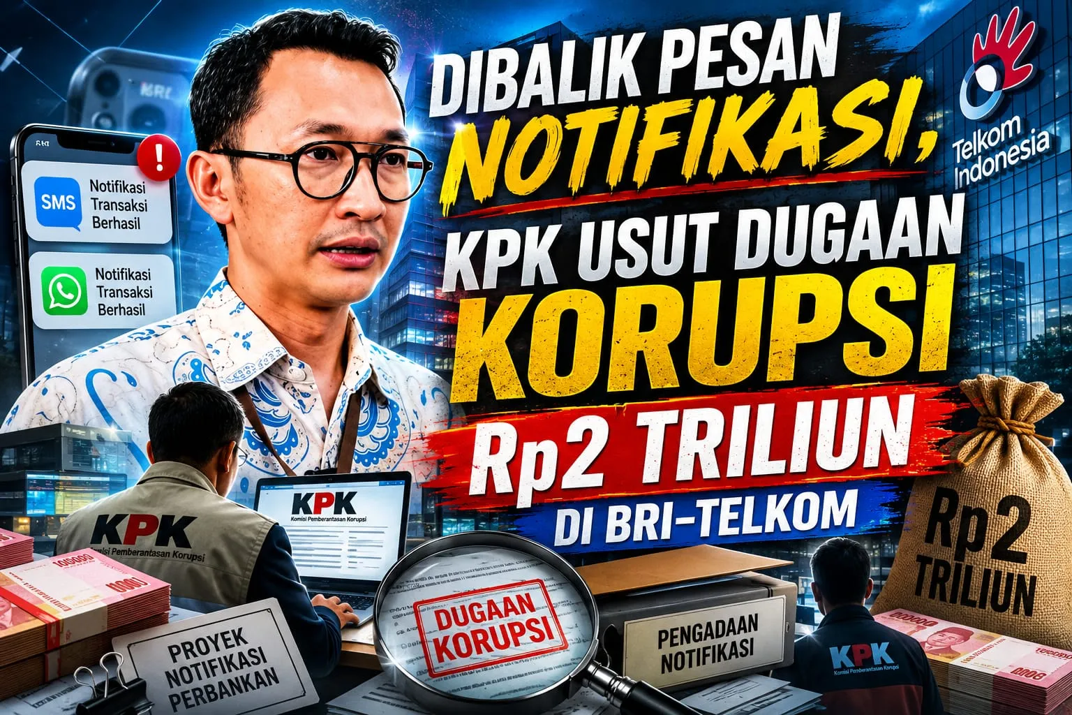 Dibalik Pesan Notifikasi, KPK Usut Dugaan Korupsi Rp2 Triliun di BRI-Telkom