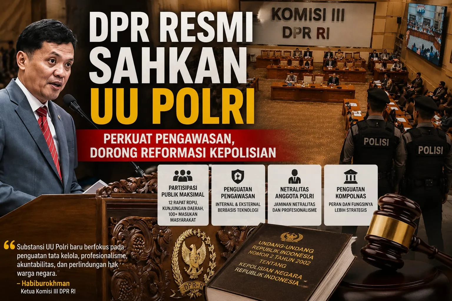 DPR Resmi Sahkan UU Polri