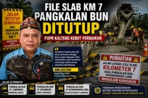 File Slab Km 7 Pangkalan Bun Ditutup, PUPR Kalteng Kebut Perbaikan