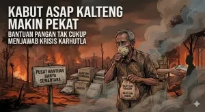 Kabut Asap Kalteng Makin Pekat, Bantuan Pangan Tak Cukup Menjawab Krisis Karhutla